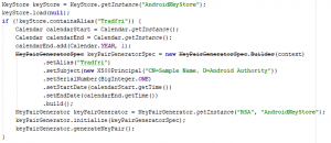 Reconstructed code for the key generation